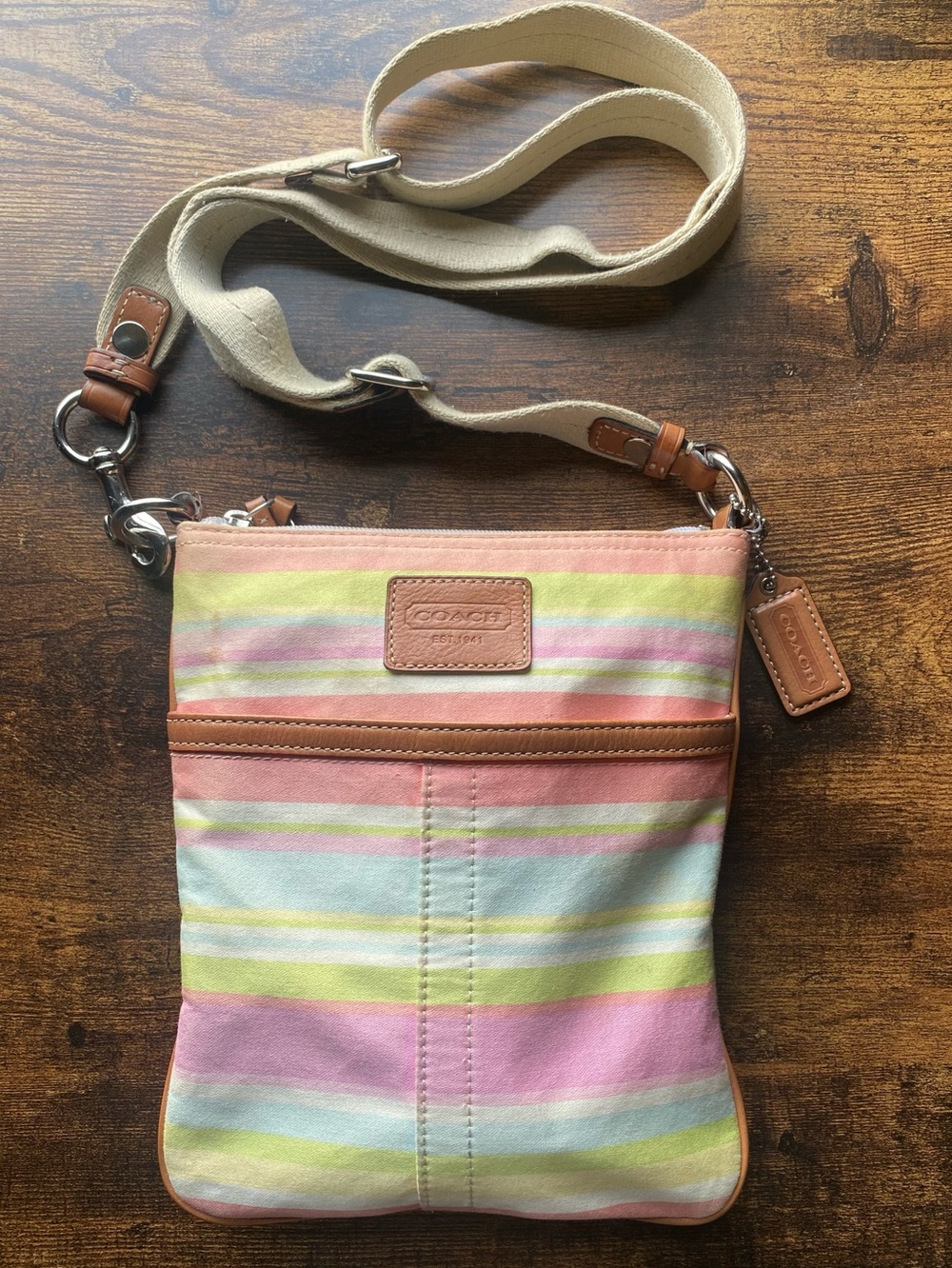 Coach Vintage Striped Crossbody Pouch